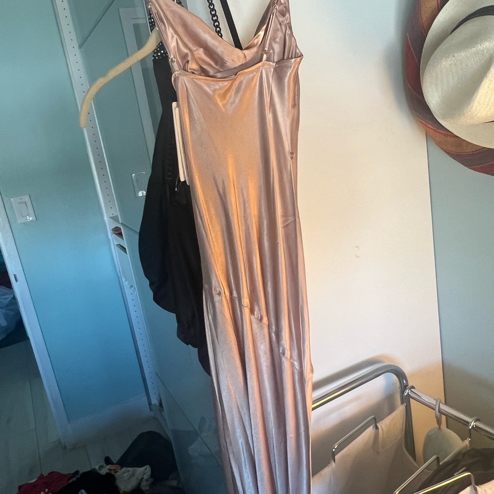 Shona Joy Satin Wedding Dress in Blush